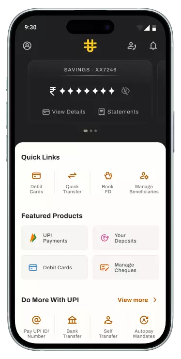 Image of phone with Unity Bank app